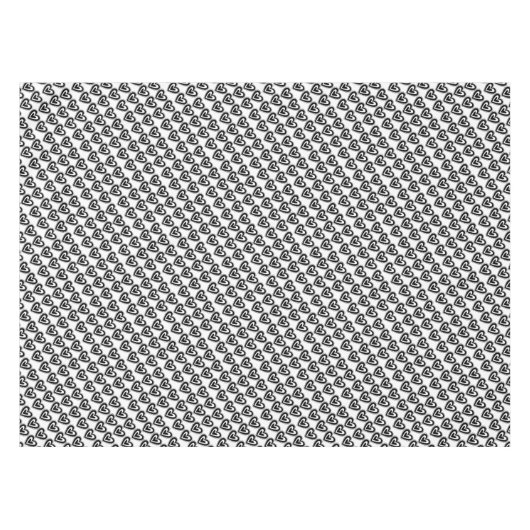 Tablecloth Valentijnsdag Black Hearts Tafelkleed (Voorkant (Horizontaal))