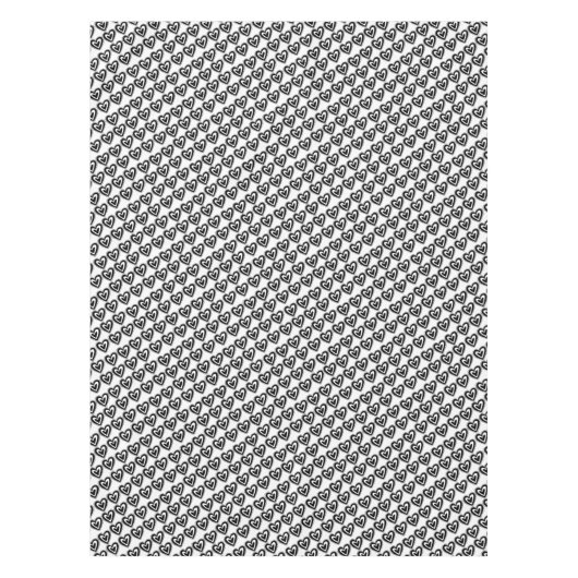 Tablecloth Valentijnsdag Black Hearts Tafelkleed (Voorkant)