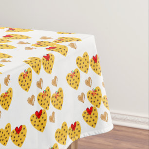 Tablecloth Valentijnsdag Geel hart Tafelkleed