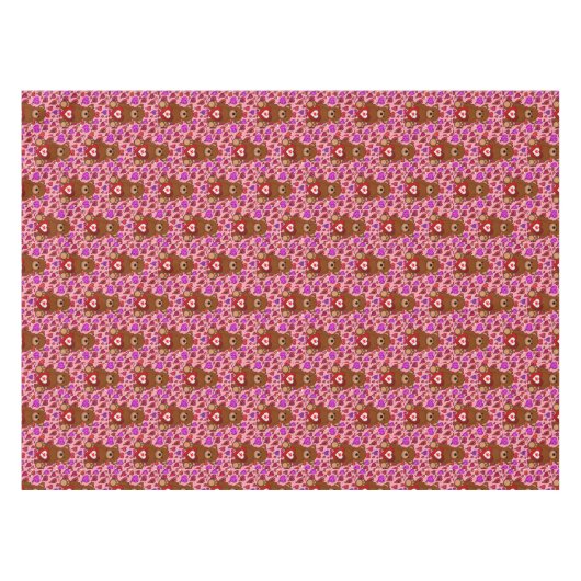 Tablecloth Valentijnsdag Teddy Bear Tafelkleed (Voorkant (Horizontaal))
