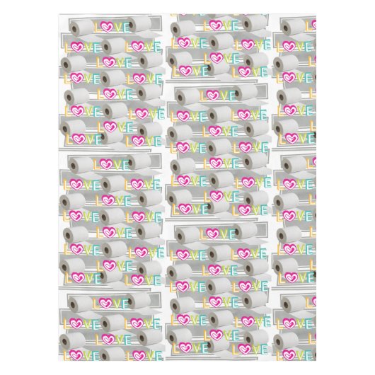 Tablecloth Valentijnsdag Toilet Paper Love Tafelkleed (Voorkant)