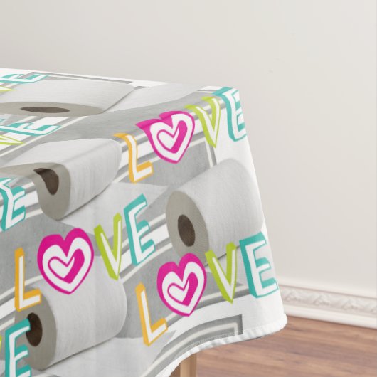 Tablecloth Valentijnsdag Toilet Paper Love Tafelkleed (Voorbeeld)
