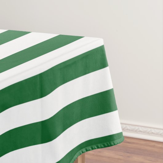 Tablecloth van witte en groene strepen tafelkleed (Voorbeeld)