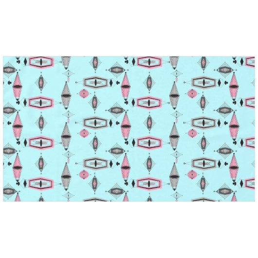 Tablecloth voor atoomroze en grijze patroonpatrone tafelkleed (Voorkant (Horizontaal))