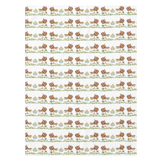Tablecloth White Ants Apple Pie Butterfly Floral Tafelkleed (Voorkant)
