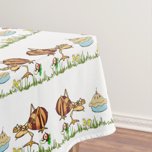 Tablecloth White Ants Apple Pie Butterfly Floral Tafelkleed (Voorbeeld)