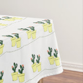Tablecloth White Cactus Yellow Tafelkleed (Voorbeeld)