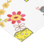 Tablecloth White Cheese Yellow Mouse Floral Tafelkleed (Gekanteld)