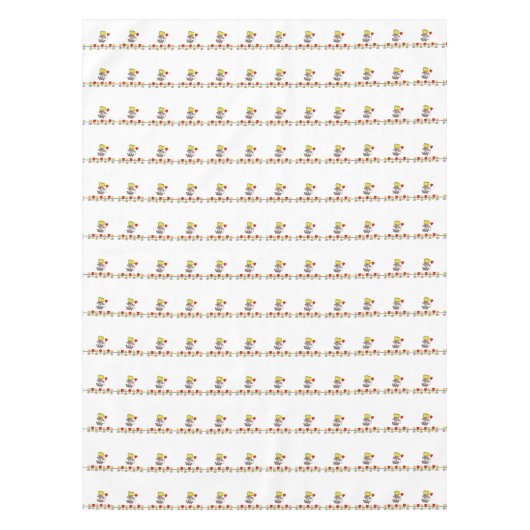 Tablecloth White Cheesy Hearts Yellow Tafelkleed (Voorkant)