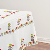 Tablecloth White Cheesy Hearts Yellow Tafelkleed (Voorbeeld)