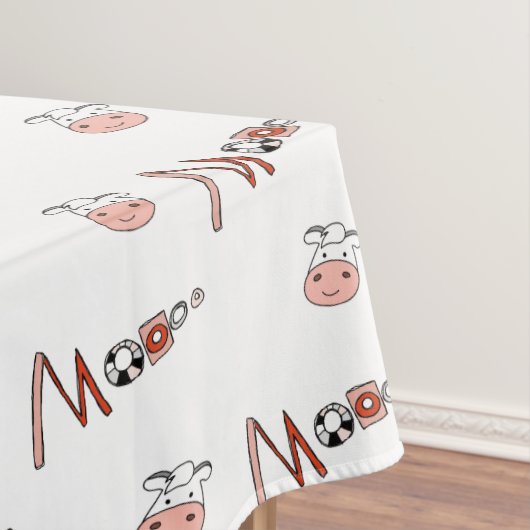 Tablecloth White Koeien Moo Farmers Tafelkleed (Voorbeeld)