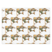 Tablecloth White Lion Tiger Monkey Giraffe Tafelkleed (Voorkant (Horizontaal))