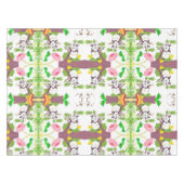 Tablecloth White Possum Chicken Frog Floral Tafelkleed (Voorkant (Horizontaal))