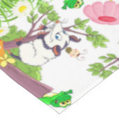 Tablecloth White Possum Chicken Frog Floral Tafelkleed (Gekanteld)