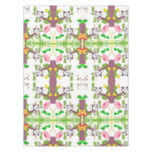 Tablecloth White Possum Chicken Frog Floral Tafelkleed (Voorkant)