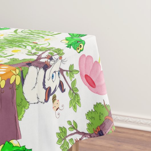 Tablecloth White Possum Chicken Frog Floral Tafelkleed (Voorbeeld)