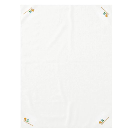Tablecloth White Ribbit Style, kikker paddenstoel Tafelkleed (Voorkant)