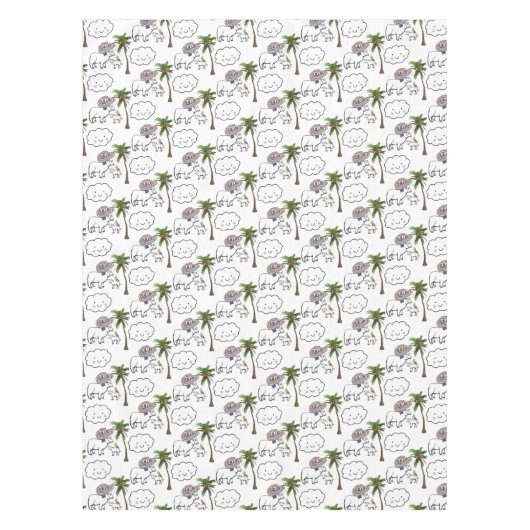Tablecloth White Sheep Clouds Sombrero Tafelkleed (Voorkant)