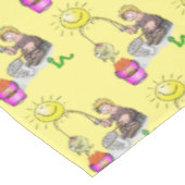 Tablecloth Yellow Fisherman Fish Sun Tafelkleed (Gekanteld)