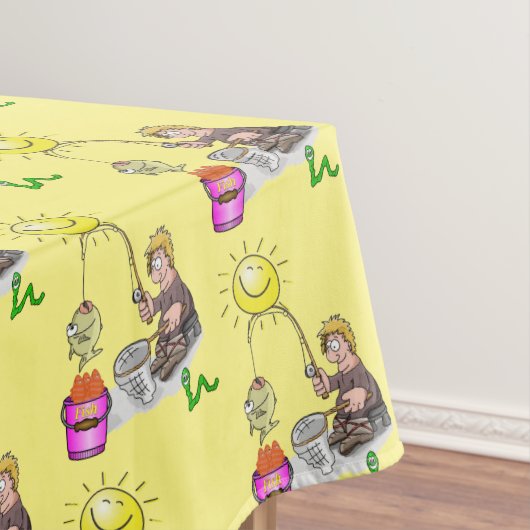 Tablecloth Yellow Fisherman Fish Sun Tafelkleed (Voorbeeld)