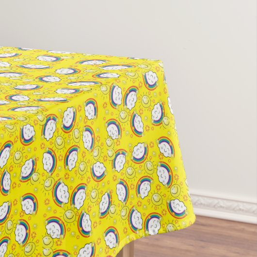 Tablecloth Yellow Rainbow Clouds Sun Tafelkleed (Voorbeeld)
