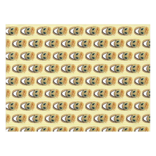 Tablecloth Yellow Stripe Potato, Franse groeven Tafelkleed (Voorkant (Horizontaal))