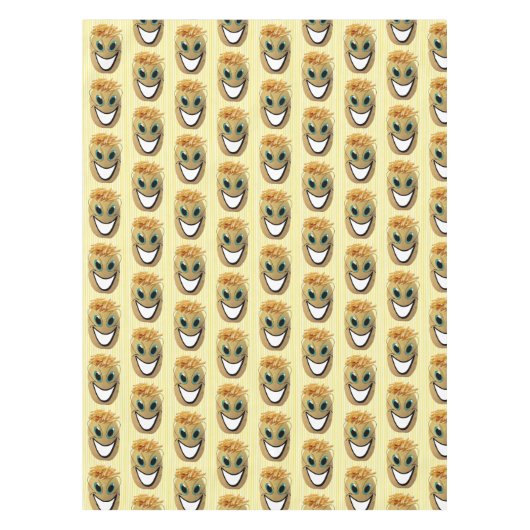 Tablecloth Yellow Stripe Potato, Franse groeven Tafelkleed (Voorkant)