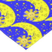 Tablecloth Yellow Sun Moon Stars Blue Tafelkleed (Gekanteld)