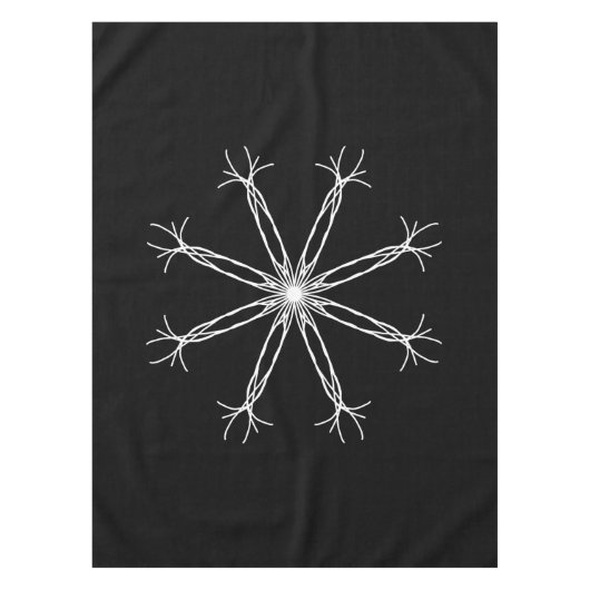 Tablecloth, zwart en wit, Kaleidoscoop ventilator Tafelkleed (Voorkant)