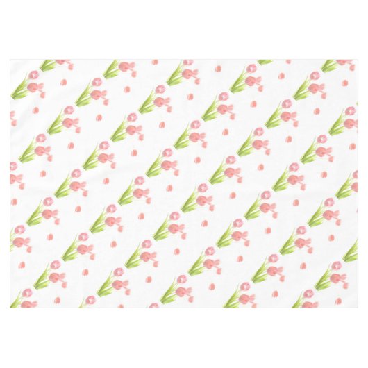 Tableclothveer Retro roze tulpbloem Tafelkleed (Voorkant (Horizontaal))