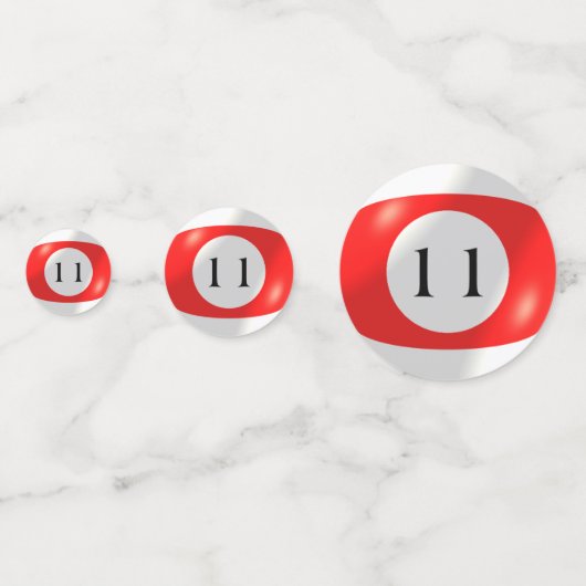 Tablefetti - Biljart en 11 bal Confetti (Achterkanten)