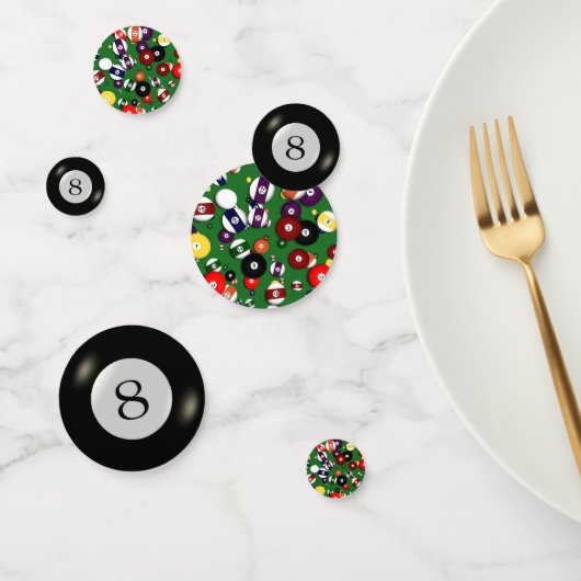 Tablefetti - Biljart en 8 bal Confetti (Groep)