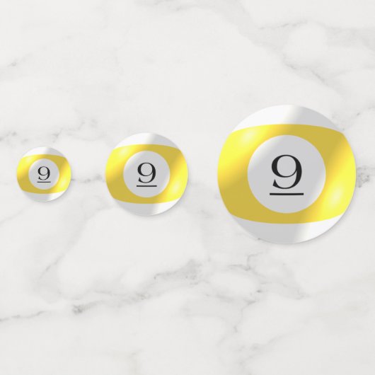 Tablefetti - biljart en 9 bal confetti (Achterkanten)