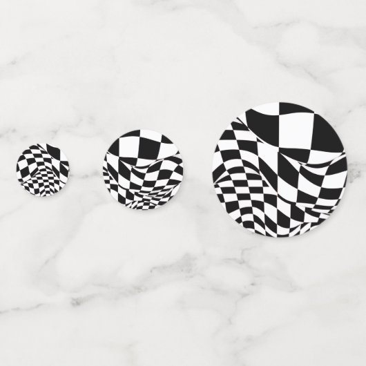 Tablefetti - Gewijzigde rode/zwarte vlag Confetti (Voorkanten)