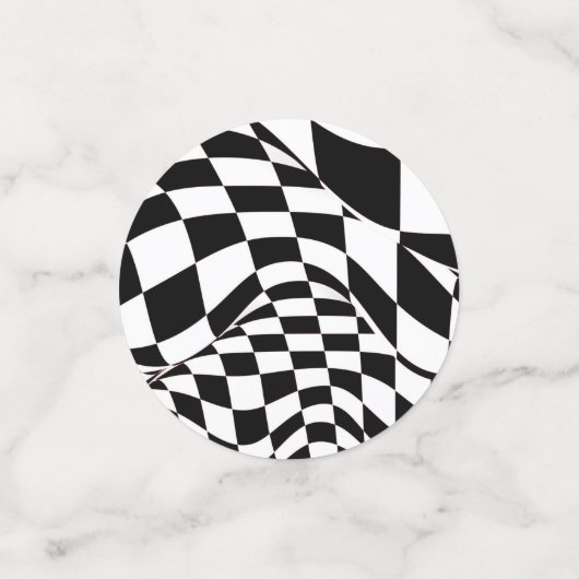 Tablefetti - Gewijzigde rode/zwarte vlag Confetti (Kleine voorkant)