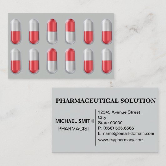 Tablet Box Medical Pharmaceuticals Professional Visitekaartje (Voorkant / Achterkant)