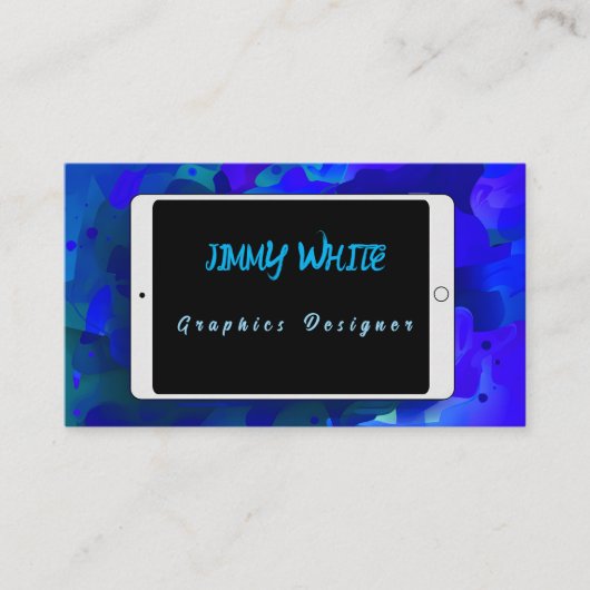 Tablet Design Grafisch Ontwerper of Artiest Visitekaartje (Voorkant)