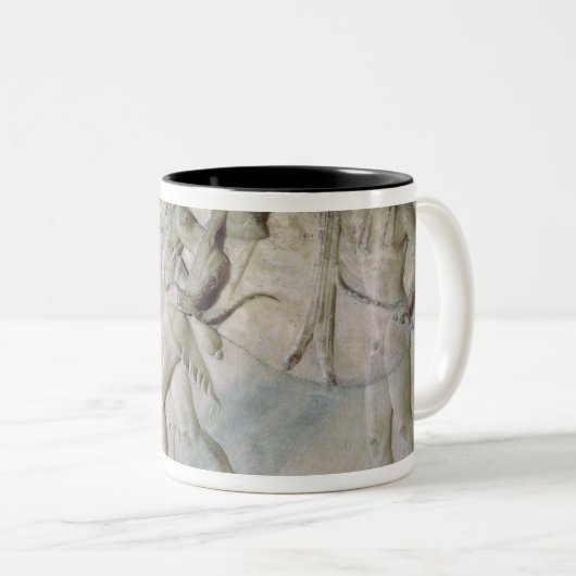 Tablet met afbeelding van Hercules Tweekleurige Koffiemok (Voorkant rechts)