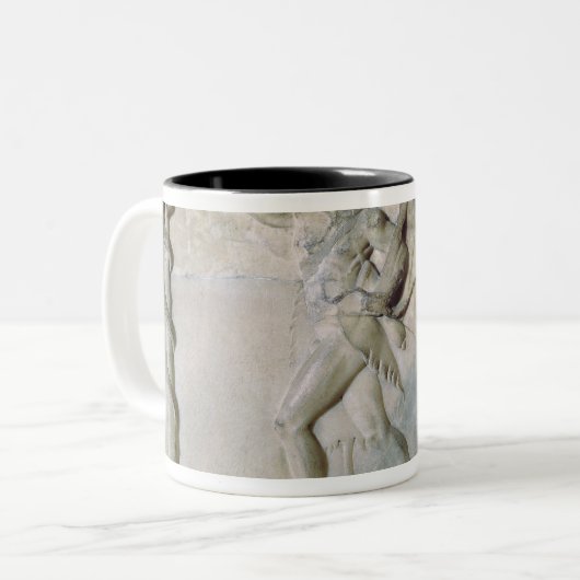 Tablet met afbeelding van Hercules Tweekleurige Koffiemok (Voorkant links)