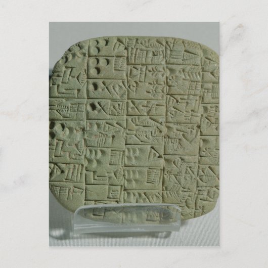 Tablet met cuneiform script briefkaart (Voorkant)