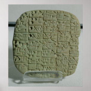 Tablet met cuneiform script poster