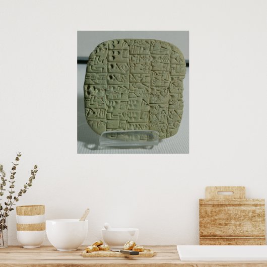 Tablet met cuneiform script poster (Keuken)