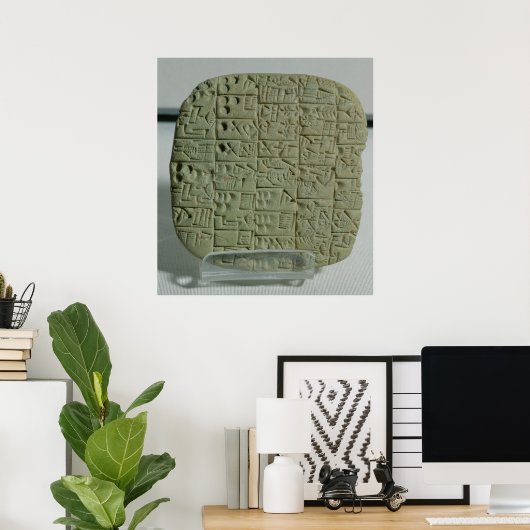 Tablet met cuneiform script poster (Thuiskantoor)