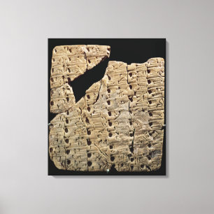 Tablet met cuneiform script, uit Uruk Canvas Afdruk