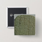 Tablet met cuneiform script vierkante button 5,1 cm (Voorkant /achterkant)