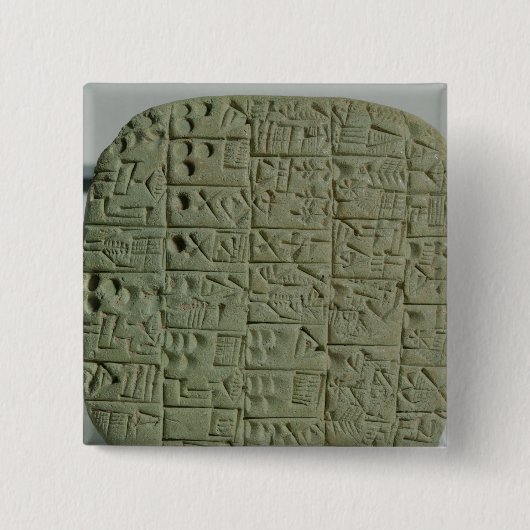Tablet met cuneiform script vierkante button 5,1 cm (Voorkant)