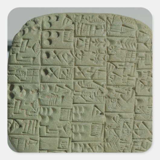 Tablet met cuneiform script vierkante sticker (Voorkant)