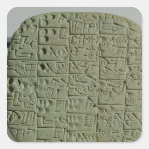 Tablet met cuneiform script vierkante sticker