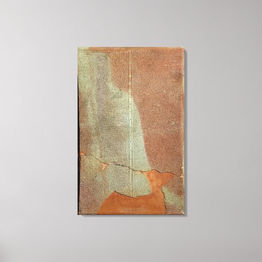 Tablet met de geschiedenis van King Sargon II Canvas Afdruk (Voorkant)