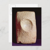 Tablet met inscriptie cuneiform briefkaart (Voorkant / Achterkant)